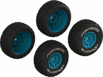 Arrma dBoots FORTRESS Glued Tire Set: Blue (2)