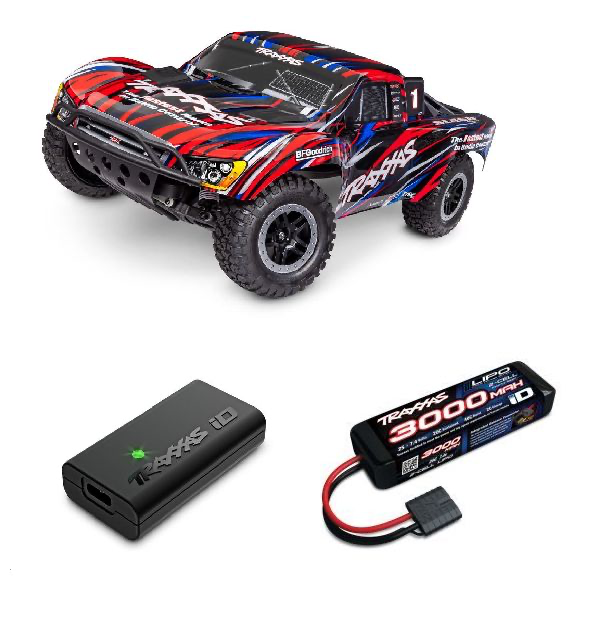 Traxxas Slash 2WD 1/10 BL-2S EHD Short Course Truck w/2S 3000mah Lipo Battery and USB-C Charger: RTR (Red)
