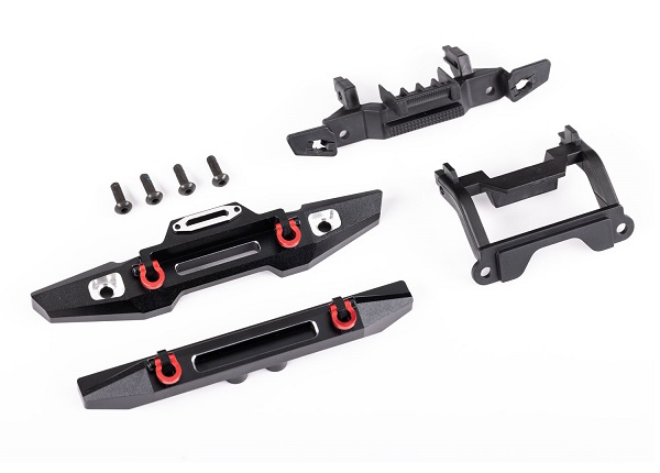 Traxxas Aluminum 6061-T6 Front And Rear Bumper Set: TRX-4M Defender (Black)