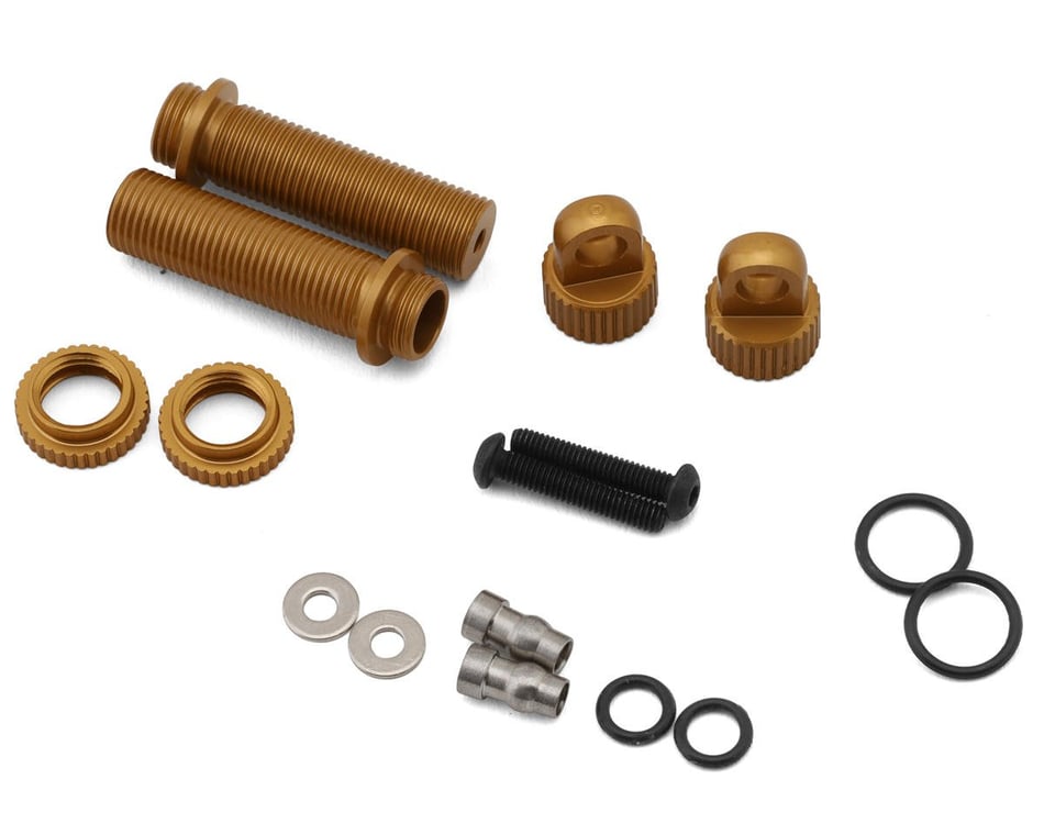 STRC CNC Aluminum Shock Bodies w/Collars & Caps: Redcat Lowrider (Gold) (2)