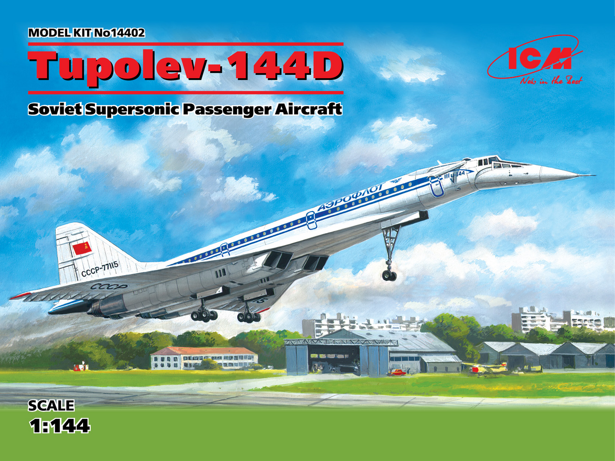ICM Models 1/144 Tupolev-144D Soviet Supersonic Passenger Aircraft