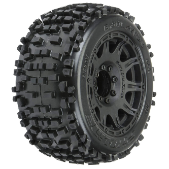 Pro-Line Badlands HP 3.8” All Terrain Tires MTD Raid Black Wheels: 17mm