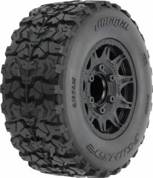 Pro-Line Jaeger HP BELTED 2.8” MT Directional Tires MTD Raid Black Wheels: 12/14mm