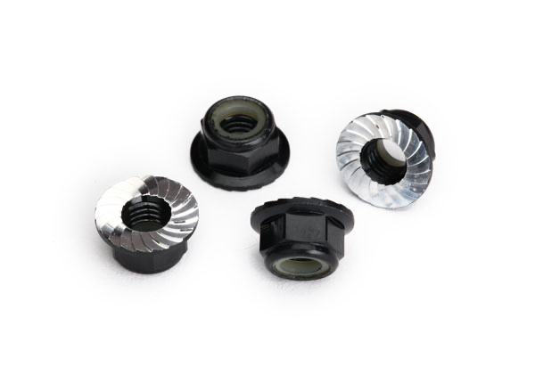 Traxxas Flanged Serrated Nylon Locking Nuts: M5