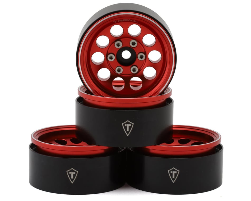 Treal 1.9” Vintage 10 Hole Beadlock Rims: Red