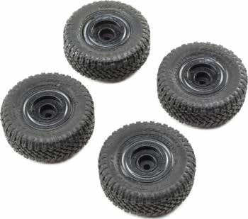 ECX Premounted Tires: 1/24 Barrage (Black)