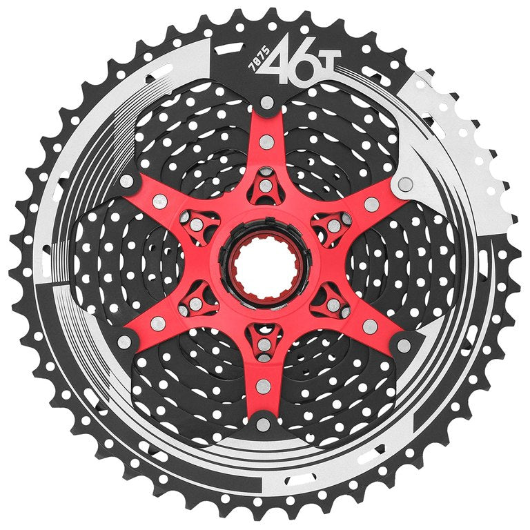 SunRace CSMX8 11-50T 11-Speed Cassette: Black/Chrome