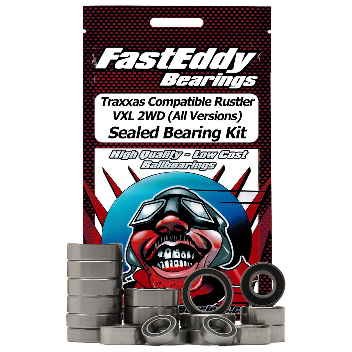 Fast Eddy Sealed Bearing Kit: Traxxas Rustler VXL 2WD (All Versions)