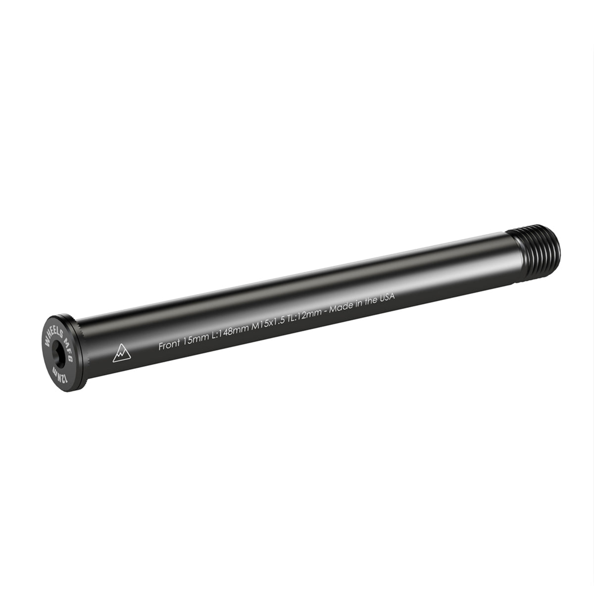 WHEELS MFG FRONT THRU AXLE 15MM X 148 LENGTH X 1.5 THREAD PITCH - FLAT WASHER