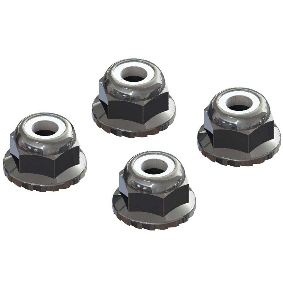 Arrma Flanged Nyloc Locknut: 4mm (4)