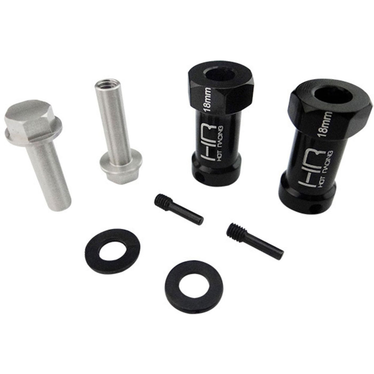 Hot Racing 12mm Wheel Hub Extensions: 18mm Offset (SCX10/Wraith)