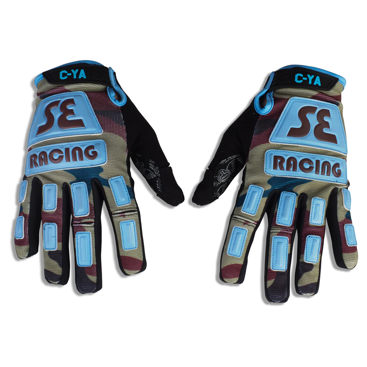 SE Bikes Retro Gloves Large (Camo / SE Blue)