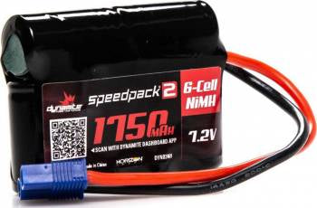 Dynamite Speedpack 7.2V 1750mah 6-Cell Flat NiMh Battery: EC3