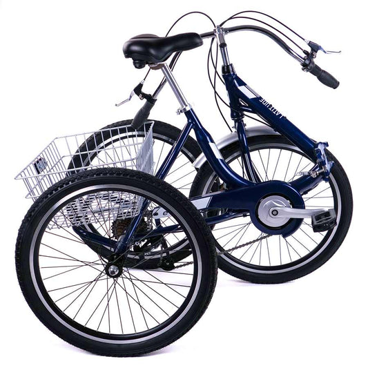 EVO Bikes Latitude Adult Tricycle Navy Folding