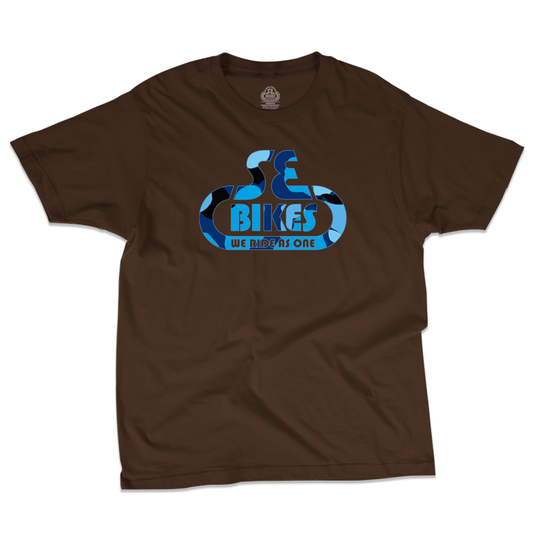 SE Bikes Camo Bubble Logo T-Shirt (S) (Brown)