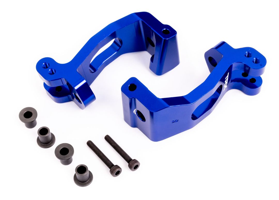 Traxxas Front Caster Blocks 6061-T6 Aluminum: Sledge (Blue)