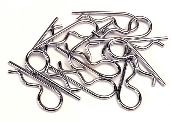 Traxxas Heavy Duty Body Clips: Silver (12)