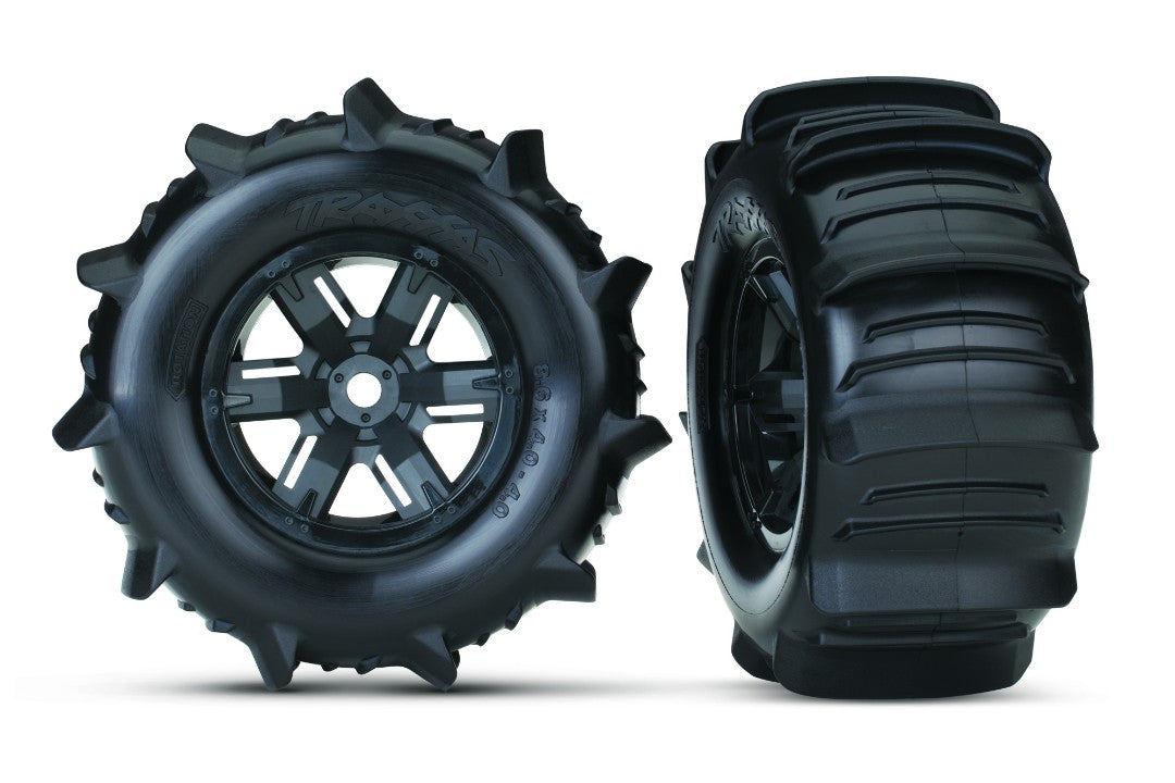 Traxxas Paddle Tire & Wheels: X-Maxx (Black)