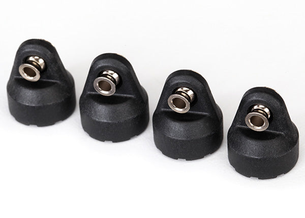 Traxxas Shock Caps Assembled With Hollow Balls: (Black)