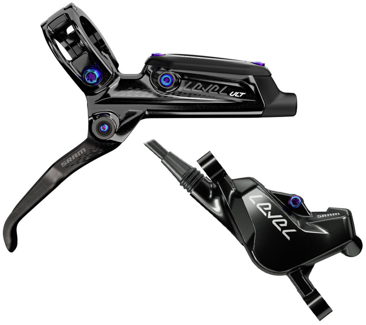 SRAM LEVEL ULTIMATE CARBON DISC BRAKE BLACK/RAINBOW Rear