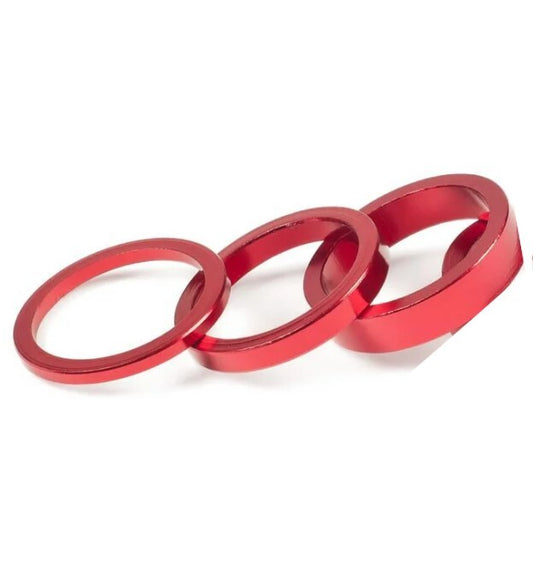 Theory 1-1/8" Headset Spacers 2,5,10MM Red