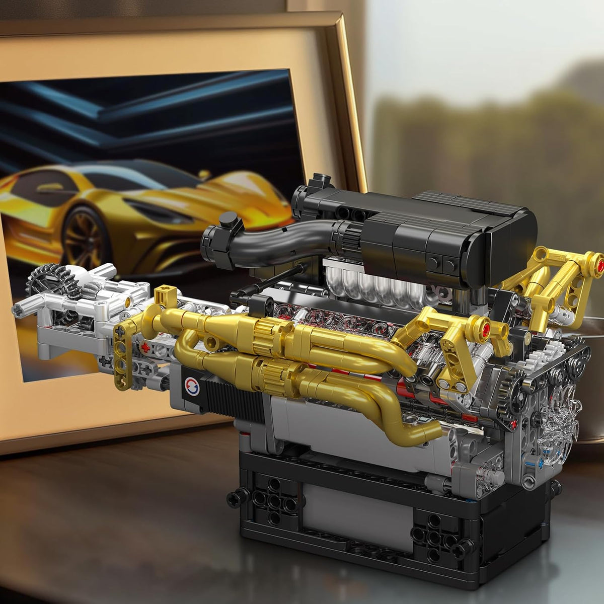 Mould King 10224 Valkyrie V12 Engine Building Kit, 974PCS