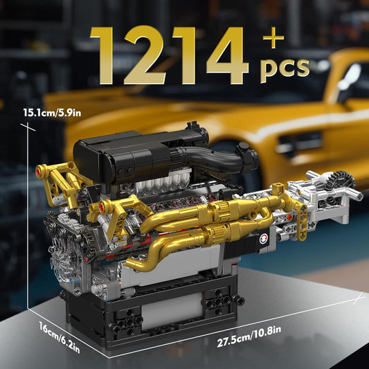 Mould King 10224 Valkyrie V12 Engine Building Kit, 974PCS