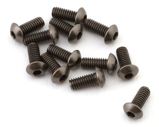 Team Brood Black Nickel Button Head Screws: M2.5x6mm (12)