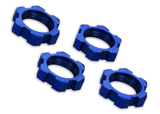 Traxxas Serrated Splined Wheel Nuts: 17mm (Blue)