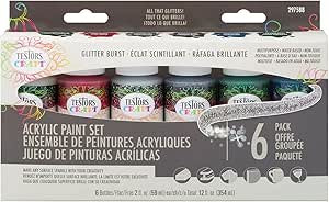 Testors Craft Glitter Acrylic Paint Set: 6 Pack