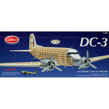 Guillows 1/32 DC-3 Civilian Airliner Laser Cut Balsa Kit