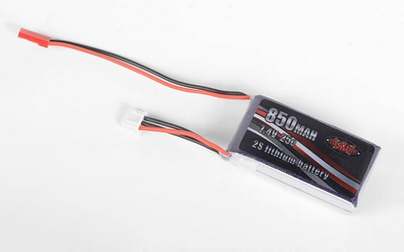 RC4WD 2S 7.4V 850mah 25C Lipo Battery w/o Balance Lead: JST