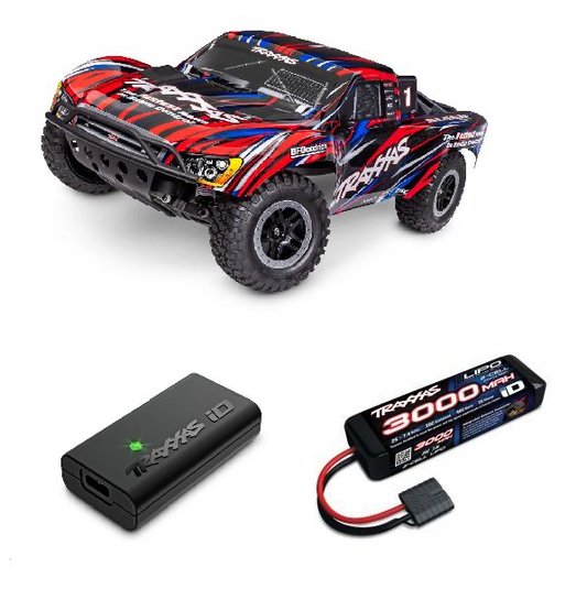 Traxxas Slash 2WD 1/10 BL-2S EHD Short Course Truck w/2S 3000mah Lipo Battery and USB-C Charger: RTR (Red)