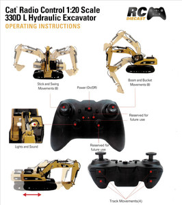 Diecast Masters 1:20 CAT 330D All Metal Full Function Remote Control Excavator