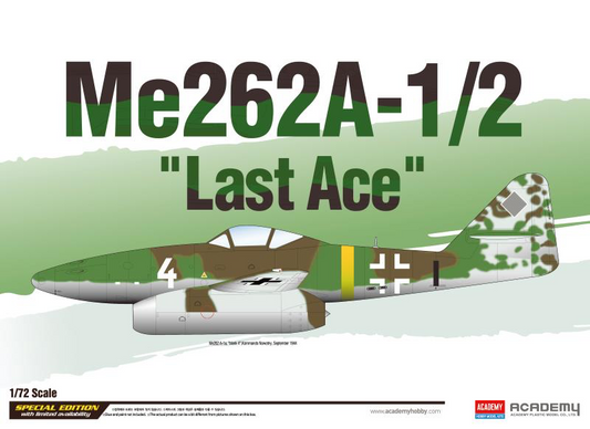 Academy 1/72 Messerschmitt Me262A-1/2 “Last Ace” LE Model Kit