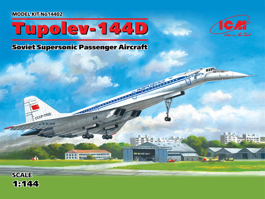 ICM Models 1/144 Tupolev-144D Soviet Supersonic Passenger Aircraft