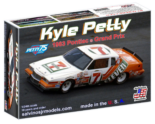 Salvinos JR Models 1/24 Kyle Petty Seven-Eleven 1983 Pontiac Grand Prix Model Kit