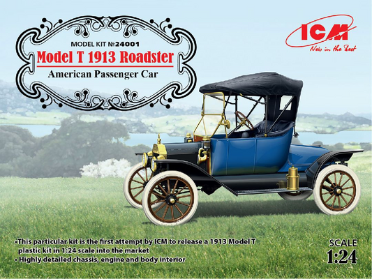 ICM Models 1/24 1913 Ford Model T Roadster Model Kit