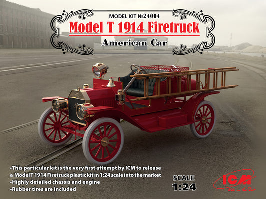 ICM Models 1/24 1914 Ford Model T Fire Truck American Car Model Kit