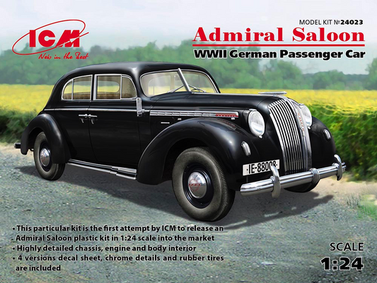 ICM Models 1/24 Admiral Saloon WWII German Passenger Car Model Kit