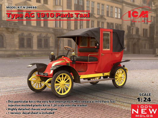 ICM Models 1/24 1910 Type AG Paris Taxi Model Kit