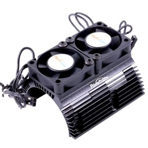 Power Hobby Heat Sink w/Twin Turbo High Speed Cooling Fans: 1/8 (Black)