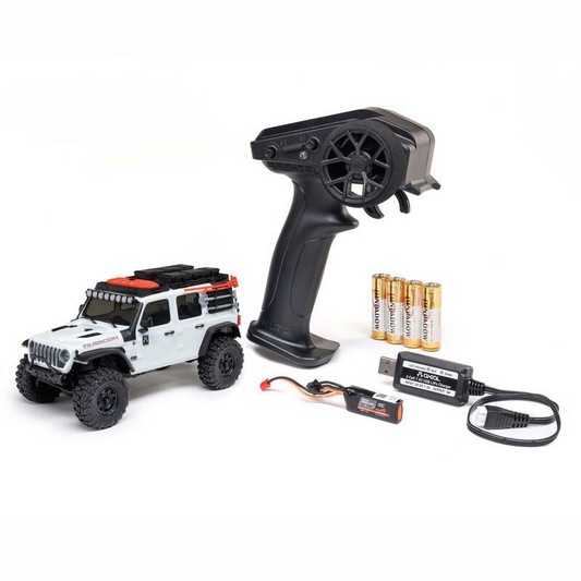 Axial 1/30 SCX30 Jeep Wrangler JLU Brushed 4x4: RTR B&C Incl (White)