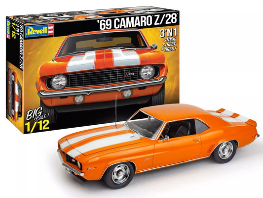 Revell 1/12 1969 Chevy Camaro Z28 3’n1 Model Kit: Level 5
