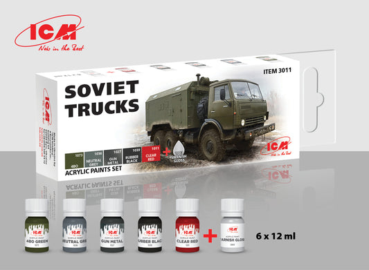 ICM Models 6 Piece Acrylic Paint Set: Soviet Trucks