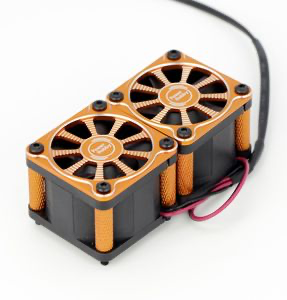 PowerHobby Twister Twin Dual 40mm Aluminum Cooling Fan: 1/8 or 1/5 (Orange)