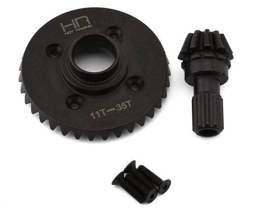 Hot Racing Rear Steel Helical Diff Ring and Pinion Gears: X-Trucks (35/11T)