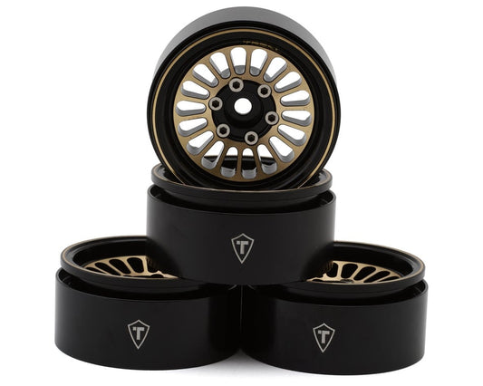 Treal 1.9” Type D Brass Beadlock Rims: Black/Gold