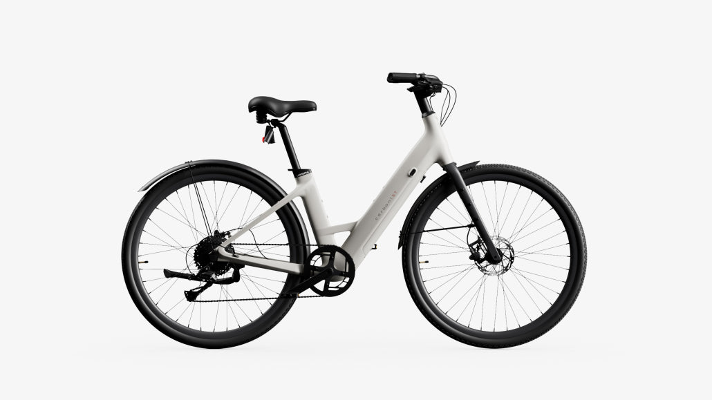 Urtopia Carbon Classic Cream ST Class 2 500W City E-Bike w/Throttle and Rack