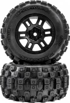 Pro-Line Badlands MTD Black Split Six Rims: Mini Kraton